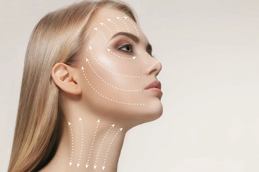 Facial contour treatment areas